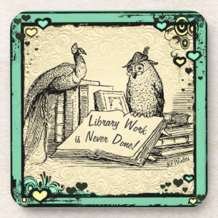 Library Gift. Librarian Assistant Gift. Drink Coaster