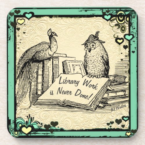 Library Gift Librarian Assistant Gift Drink Coaster