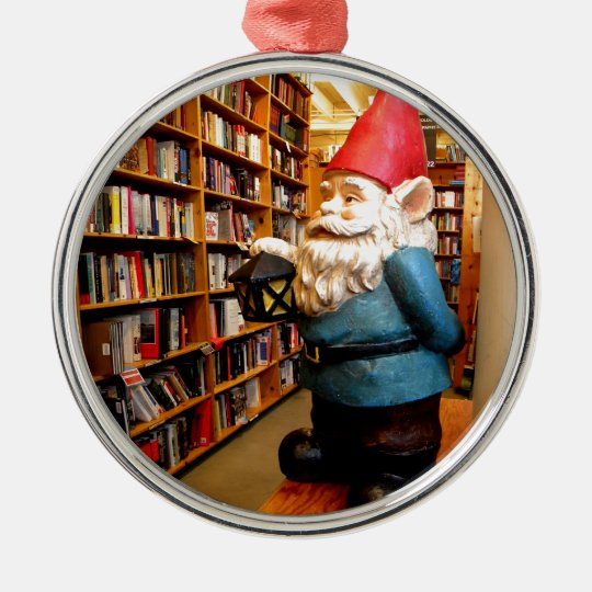 Library Gnome II Metal Ornament
