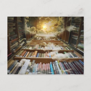 Library In The Sky Postcard by LovelyDesigns4U at Zazzle
