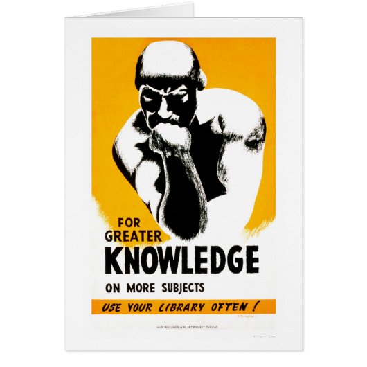 Library Is Knowledge 1940 WPA Cards (Front)