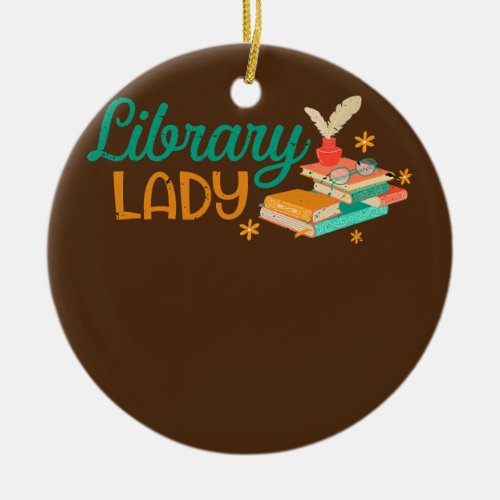 Library Lady Librarian Reader Bookish Bookworm Ceramic Ornament