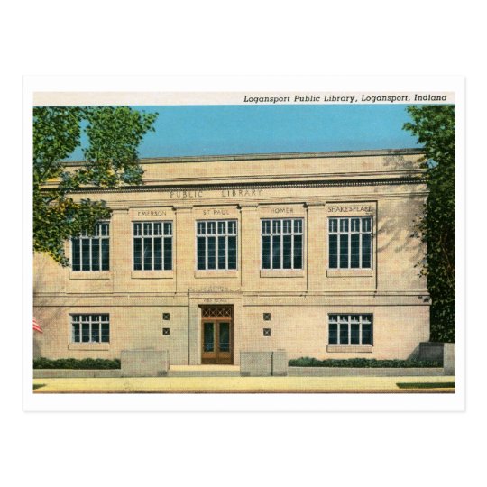 Library, Logansport, Indiana Vintage Postcard