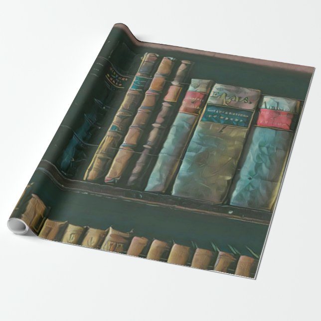 Library lover artwork wrapping paper (Unrolled)