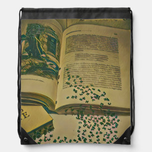 Library lover gift drawstring bag