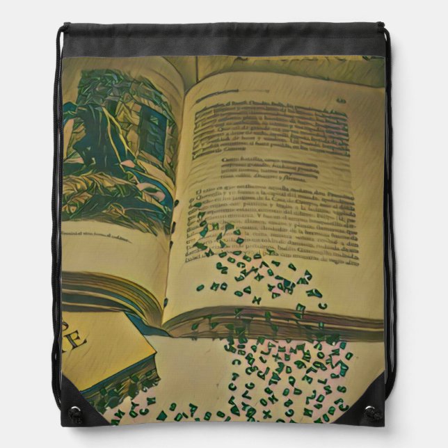 Library lover gift drawstring bag (Front)