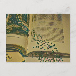 Library lover gift postcard