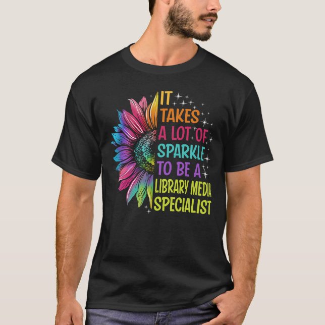 Library Media Specialist Sparkle T-Shirt (Front)