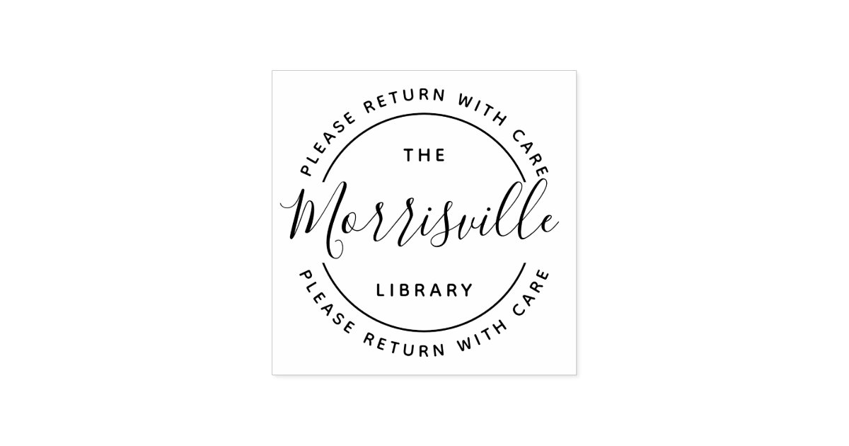 Library Name Custom Round From The Library Of Rubber Stamp Zazzle