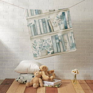 Library New Chapter Blue Boy Book Baby Shower Blanket