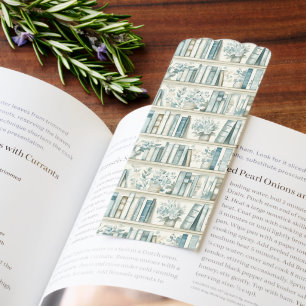 Library New Chapter Blue Boy Book Baby Shower Bookmarks