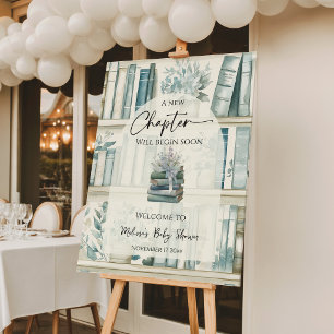 Library New Chapter Blue Boy Book Baby Shower Foam Board