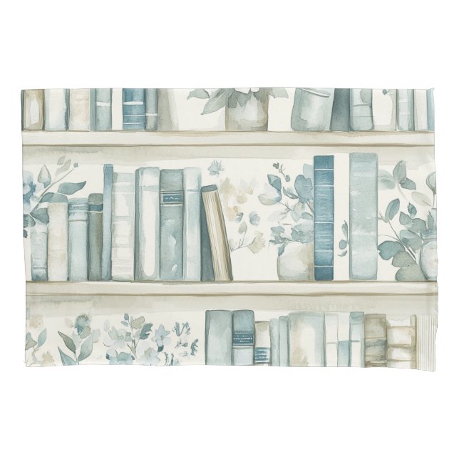 Library New Chapter Blue Boy Book Baby Shower Pillow Case (Front)
