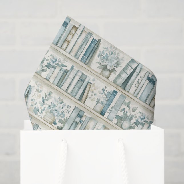 Library New Chapter Blue Boy Book Baby Shower Tissue Paper (Gift Bag)
