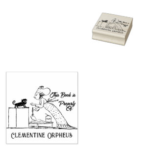 Library Of Cat Lady Book Ownership Ink Stamp