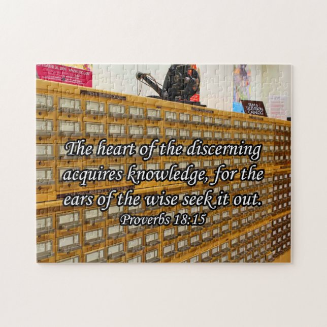 Library of Congress Catalog with Scripture Jigsaw Puzzle (Horizontal)