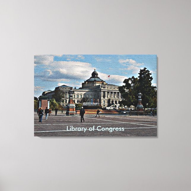 Library of Congress in Mosaic Pattern Canvas Print (Front)