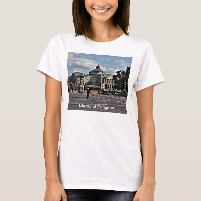 Library of Congress in Mosaic Pattern T-Shirt (Front)
