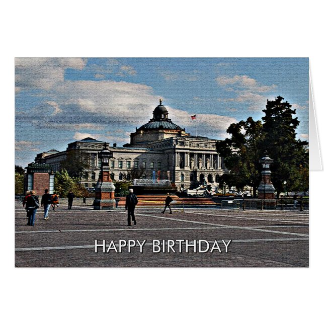Library of Congress Mosaic Birthday Cards (Front Horizontal)
