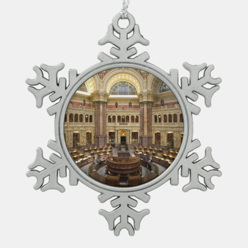 Library of Congress Snowflake Pewter Christmas Ornament
