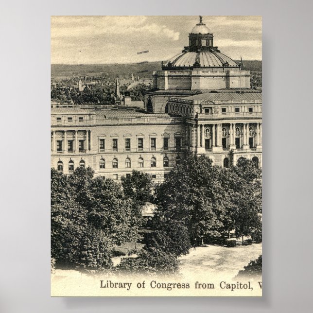 Library of Congress, Washington DC, 1912 Vintage Poster (Front)