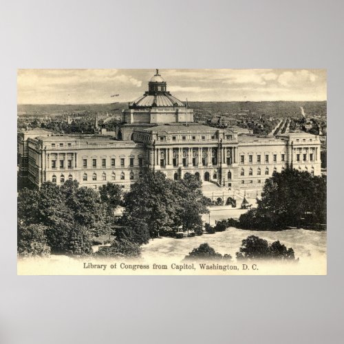 Library of Congress Washington DC 1912 Vintage Poster