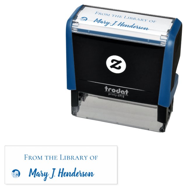 Library of Custom Text Name Self-inking Stamp (In Situ)