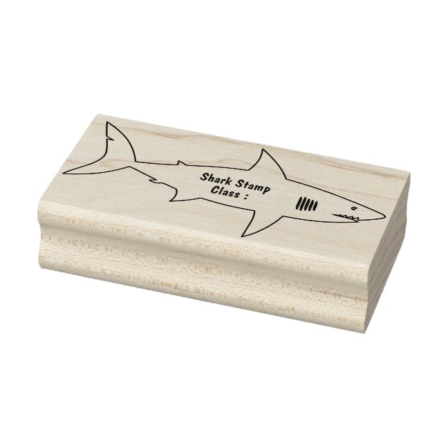 Library of School Shark Rubber Stamp