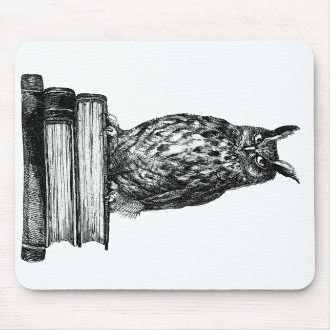 Library owl mouse pad (Front)