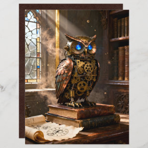 Library Owl Scrapbook Paper