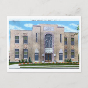 Library, Pine Bluff, Arkansas Vintage Postcard