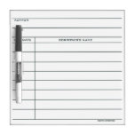 Library Pocket Card - Dry Erase Board