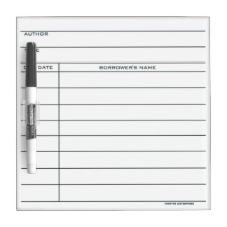 Library Pocket Card - Dry Erase Board