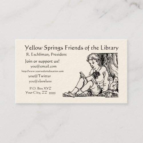 Library Poem Quote Regular Business Card