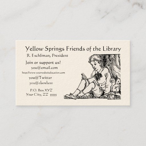 Customizable Library Poem Quote Regular Business Card