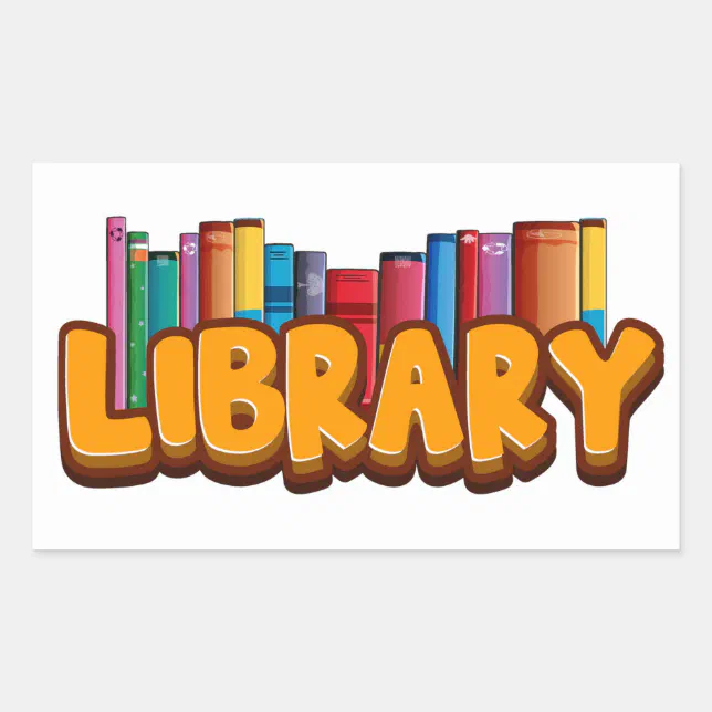 Library Sticker Design Library Rectangular Sticker | Zazzle