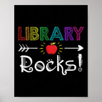 Library Rocks Teacher Student Fun Back To School G