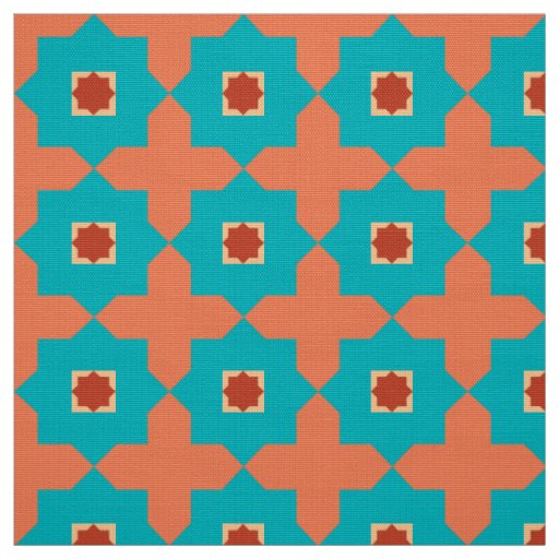 Library Room Moroccan Tiles Fabric