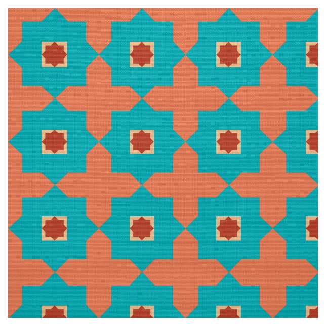 Library Room Moroccan Tiles Fabric (Swatch)