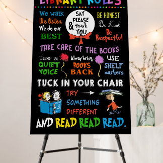 Library Rules Motivational Poster Idea For Teacher