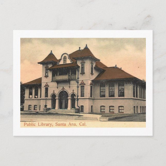 Library, Santa Ana, California Vintage Postcard (Front)