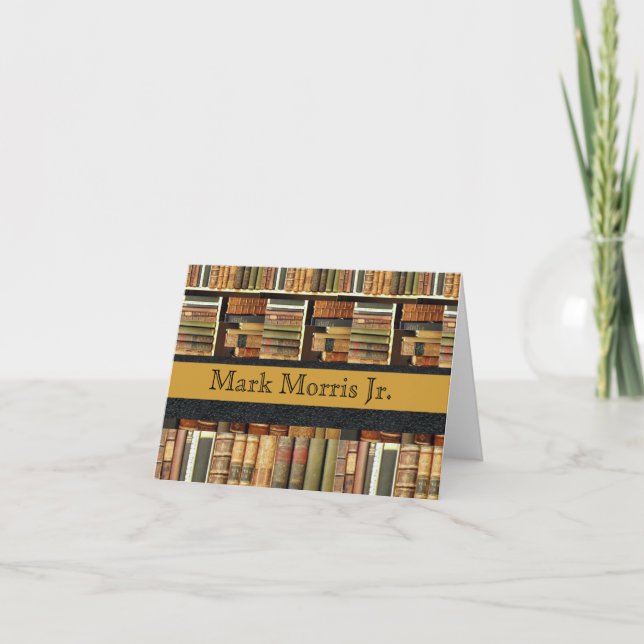 Library Scene Personalized Notecards (Front)