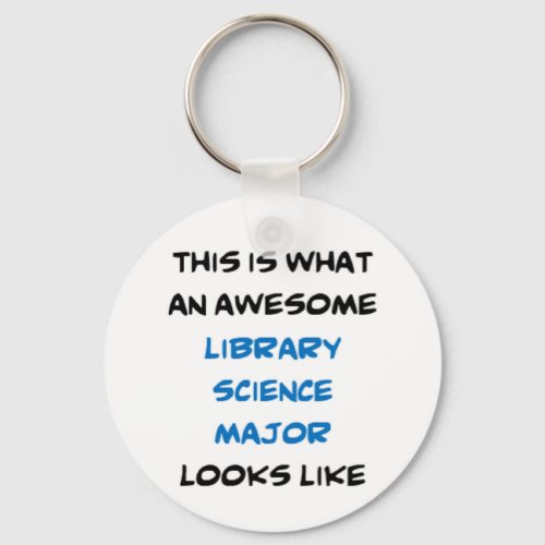 library science major awesome keychain