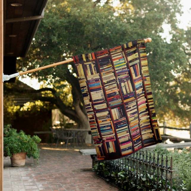 Library Shelves House Flag (In SItu)