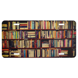 Library Shelves License Plate