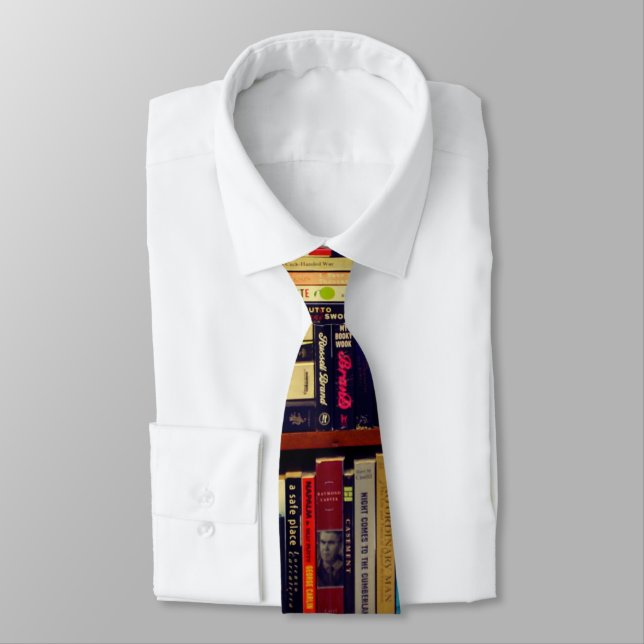 Library Shelves Neck Tie (Tied)