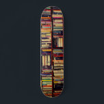 Library Shelves Skateboard<br><div class="desc">Combine your love for literature and street culture with this unique Library Shelves Skateboard. Featuring a high-definition graphic of classic library bookshelves packed with colorful, vintage-style book spines, this deck is a perfect blend of academic charm and urban edge. Whether you're a student, a librarian, or just a dedicated bibliophile,...</div>