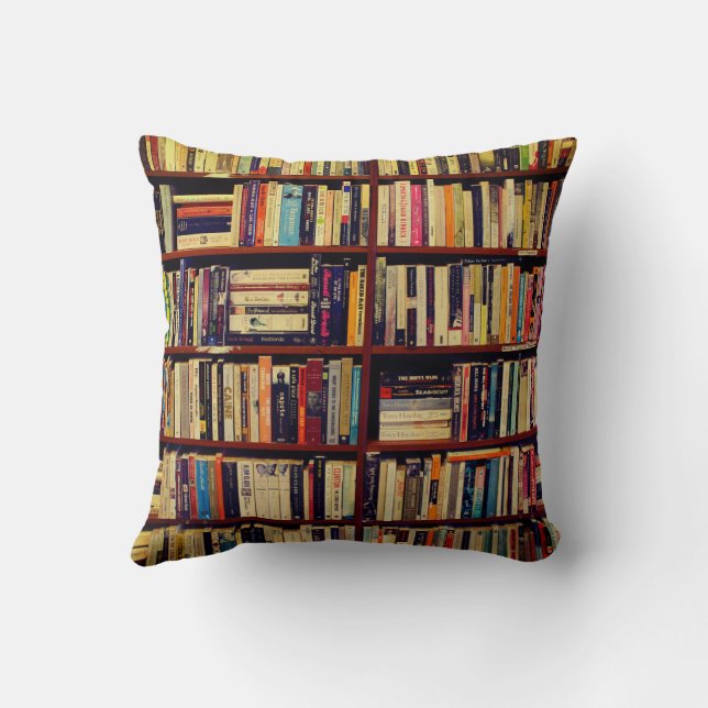 Library Shelves Throw Pillow (Back)