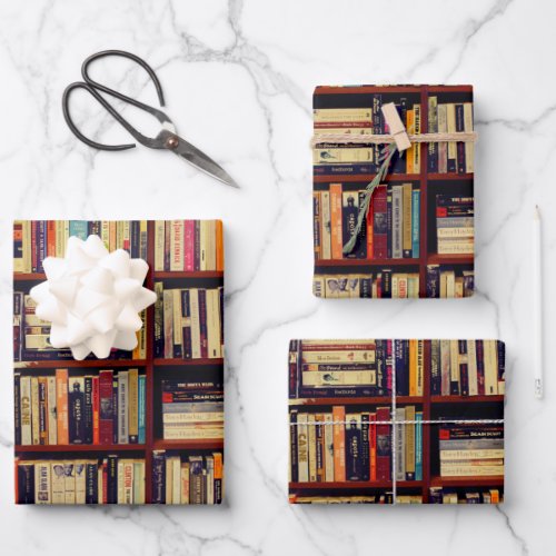 Library Shelves Wrapping Paper Sheets