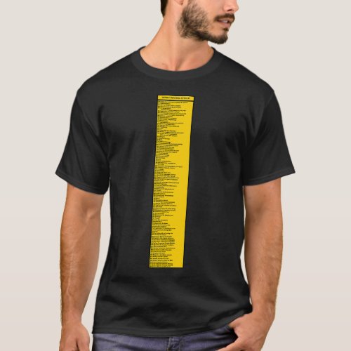 Library Sign Dewey Decimal System by Tens Caution  T_Shirt
